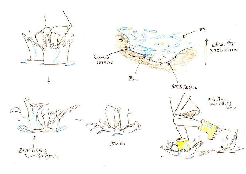 水たまりで遊んでるところの観察 ポンタのブログ